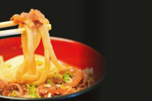 釜玉肉うどん